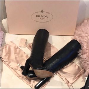 BRAND NEW PRADA KNEE HIGH BLACK BOOTS!